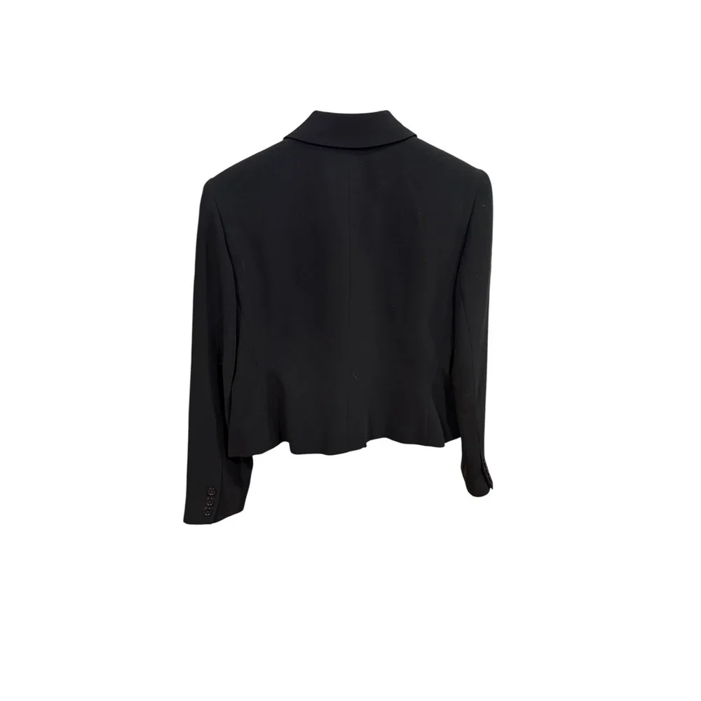Vtg Louben Petite Black Cropped Blazer Jacket Sz 6P Made in Canada Dark Acadmia‎
